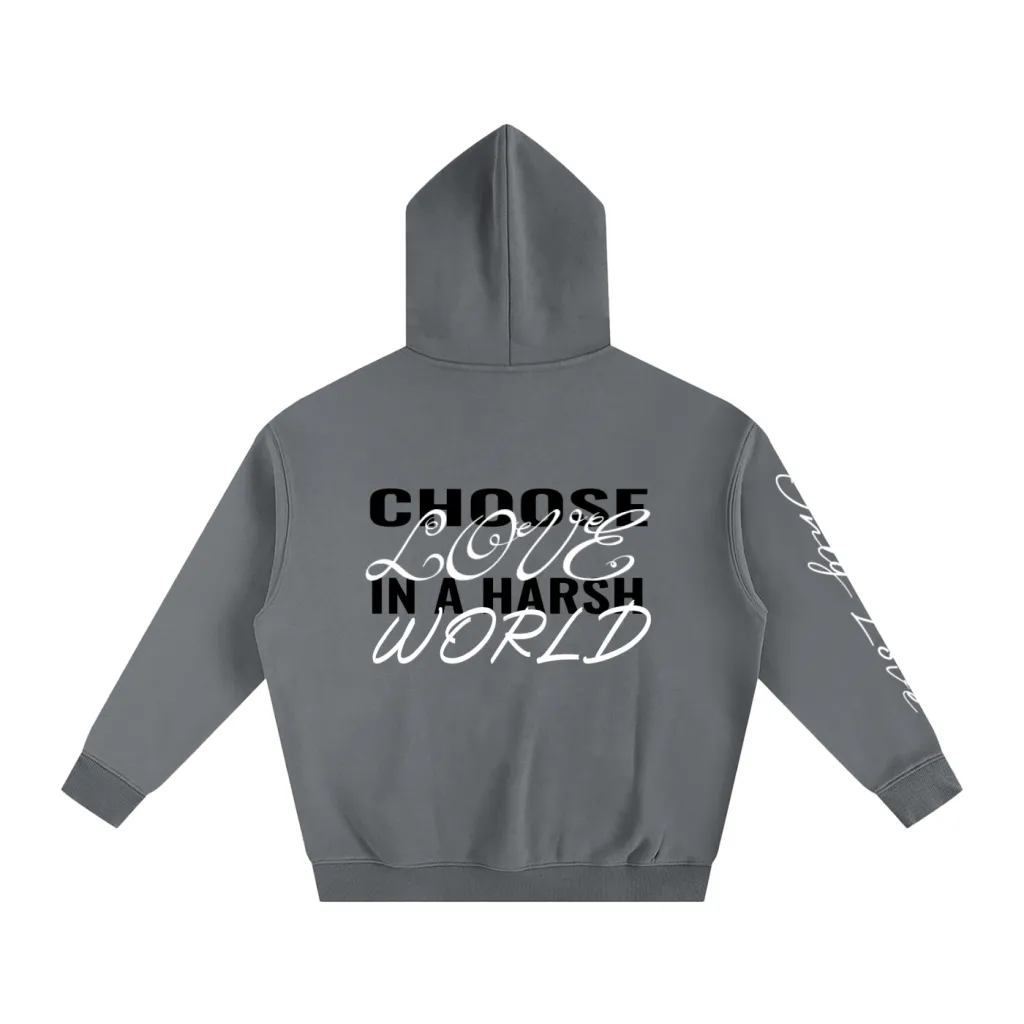 Oversized fleece hoodie, back