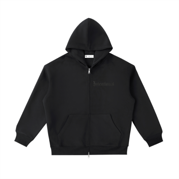Intentional Zip-Up in Black